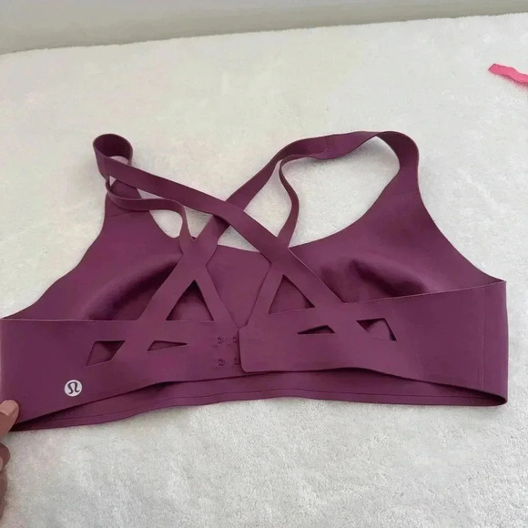 Lululemon Laser Focused Sports Bra Vintage Plum Purple Medium Support 12B/c - Picture 4 of 10